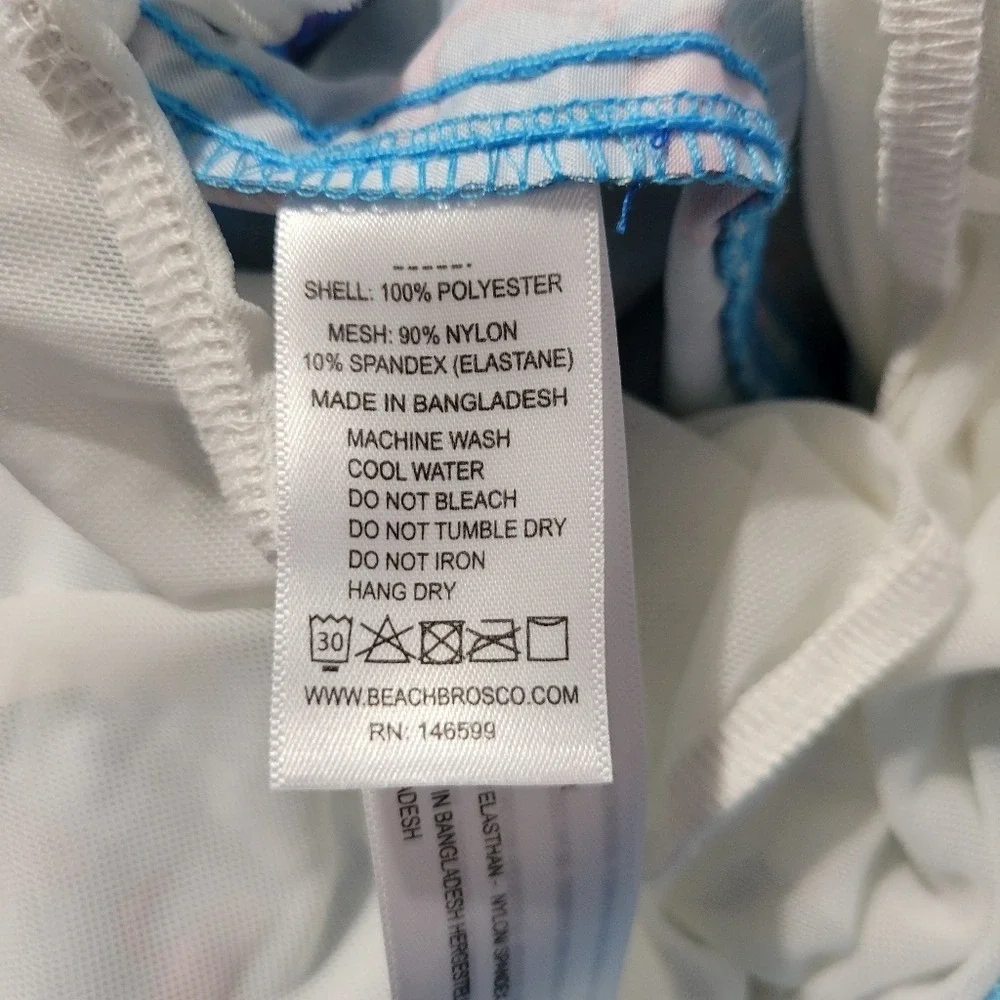 Beach Bros. Swim‎ Suit Trunks Men MEDIUM Flamingos Beach Resort Pool Surf Lined
